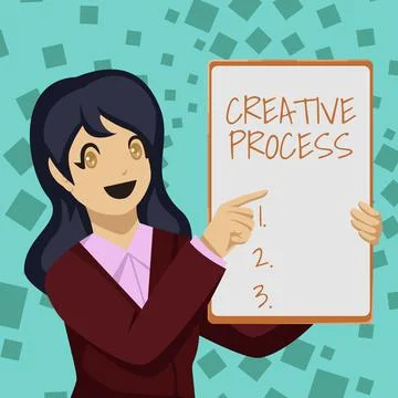 Handwriting text Creative Process. Concept meaning act of making new connections Stock Illustration