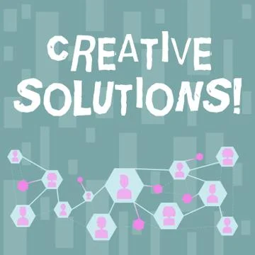Handwriting text Creative Solutions. Concept meaning mental process of creati 스톡 일러스트