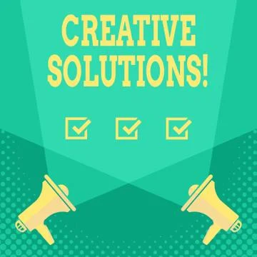 Handwriting text Creative Solutions. Concept meaning mental process of creating 스톡 일러스트