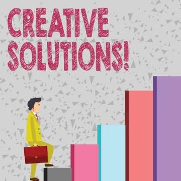 Handwriting text Creative Solutions. Concept meaning mental process of creating Stock Illustration