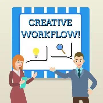 Handwriting text Creative Workflow. Concept meaning the process undertaken by a Stock Illustration