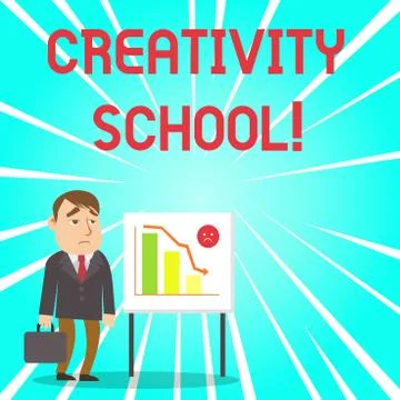 Handwriting text Creativity School. Concept meaning students are able to use 스톡 일러스트