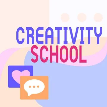 Handwriting text Creativity School. Internet Concept students are able to use Stock Illustration