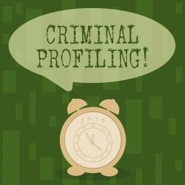 Handwriting text Criminal Profiling. Concept meaning Develop profiles for 库存插图