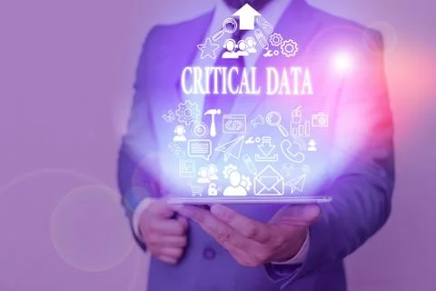 Handwriting text Critical Data. Concept meaning elements of business processes Stock Photos