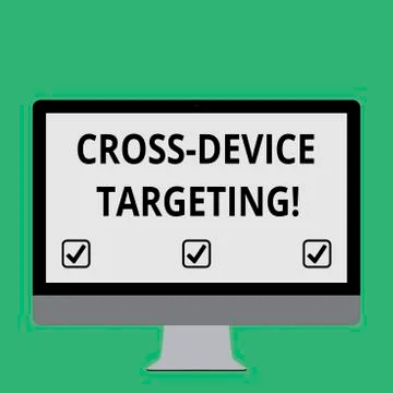 Handwriting text Cross Device Targeting. Concept meaning identifying delivering Stock Illustration