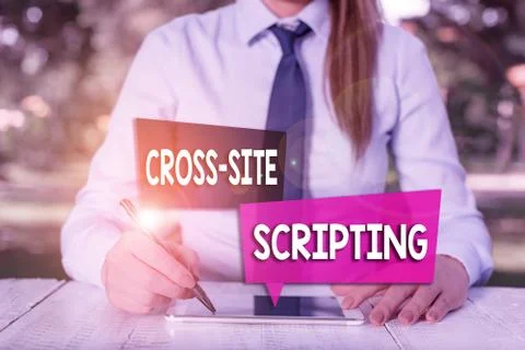 Handwriting text Cross Site Scripting. Concept meaning Security vulnerability Foto stock