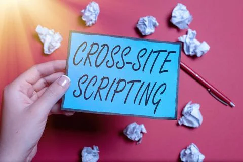 Handwriting text Cross Site Scripting. Business overview Security vulnerability Photos