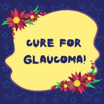 Handwriting text Cure For Glaucoma. Concept meaning eye drops pills laser Stock Illustration