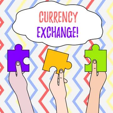 Handwriting text Currency Exchange. Concept meaning Process of changing one Stock Illustration