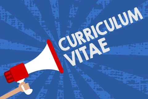 Handwriting text Curriculum Vitae. Concept meaning overview of person Illustrazione stock