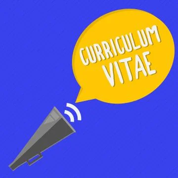 Handwriting text Curriculum Vitae. Concept meaning overview of person 스톡 일러스트