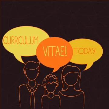 Handwriting text Curriculum Vitae. Concept meaning brief account demonstratin Illustrazione stock