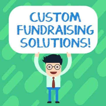 Handwriting text Custom Fundraising Solutions. Concept meaning software to help Stock Illustration