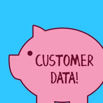 Handwriting text Customer Data. Concept meaning all records and information Stock Illustration