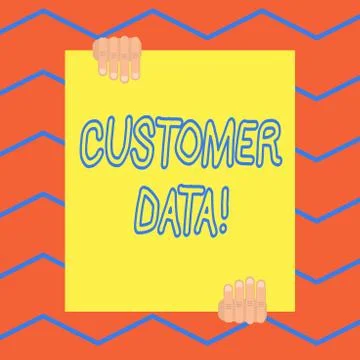 Handwriting text Customer Data. Concept meaning all records and information Stock Illustration