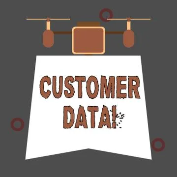 Handwriting text Customer Data. Concept meaning all records and information Stock Illustration