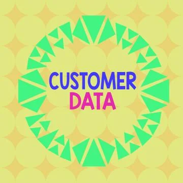 Handwriting text Customer Data. Concept meaning all records and information Stock Illustration