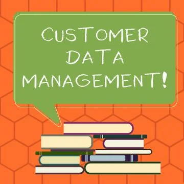 Handwriting text Customer Data Management. Concept meaning Keep track and Stock Illustration