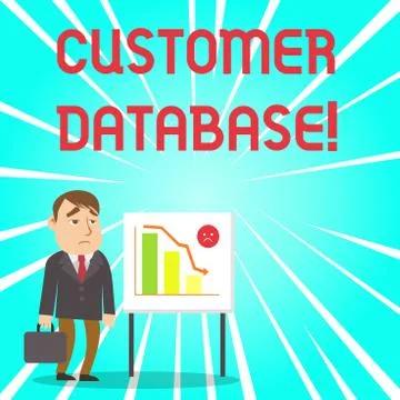 Handwriting text Customer Database. Concept meaning uptodate on customer info Stock Illustration