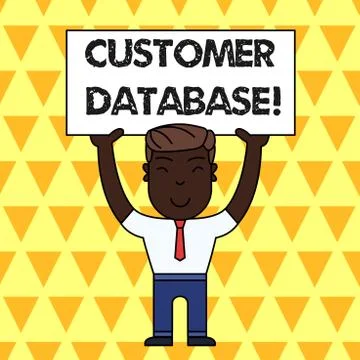 Handwriting text Customer Database. Concept meaning uptodate on customer Stock Illustration