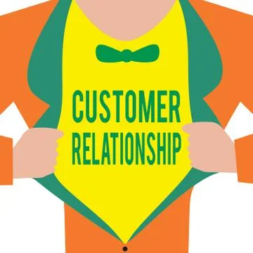 Handwriting text Customer Relationship. Concept meaning Deal and Interaction  イラスト素材