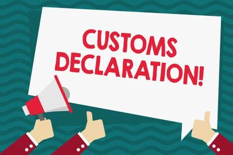 Handwriting text Customs Declaration. Concept meaning Official document showing Stock Illustration