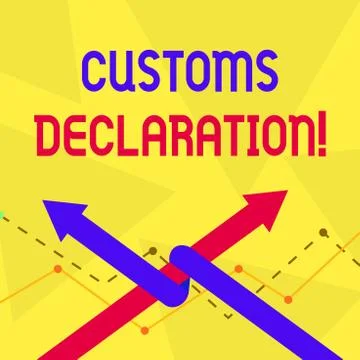 Handwriting text Customs Declaration. Concept meaning Official document showing Stock Illustration