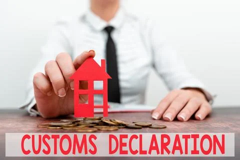 Handwriting text Customs Declaration. Concept meaning Official document showing Stock Photos