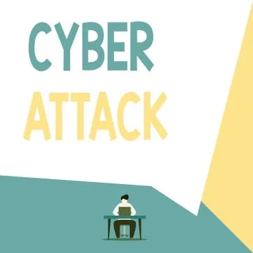 Handwriting text Cyber Attack. Concept meaning attempt by hackers to damage or Illustration
