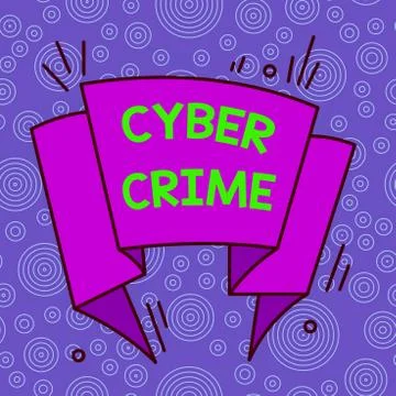 Handwriting text Cyber Crime. Concept meaning kind of criminal activities Illustrazione stock