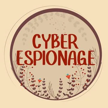 Handwriting text Cyber Espionage. Internet Concept obtaining secrets and Stock Illustration
