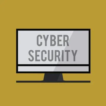 Handwriting text Cyber Security. Concept meaning Protect a computer system 스톡 일러스트