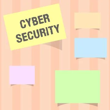 Handwriting text Cyber Security. Concept meaning Protect a computer system Illustrazione stock