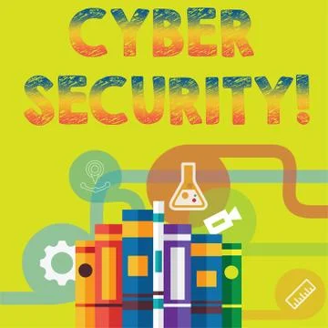 Handwriting text Cyber Security. Concept meaning Online prevention of attacks 스톡 일러스트