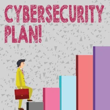 Handwriting text Cybersecurity Plan. Concept meaning Techniques of protecting Illustrazione stock