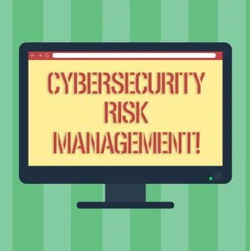 Handwriting text Cybersecurity Risk Management. Concept meaning Identifying Stock Illustration