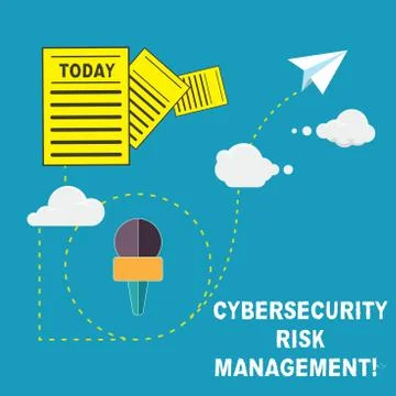 Handwriting text Cybersecurity Risk Management. Concept meaning Identifying Stock Illustration