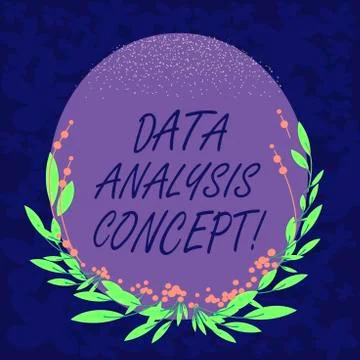 Handwriting text Data Analysis Concept. Concept meaning evaluating data using Stock Illustration