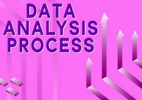 Handwriting text Data Analysis Process. Concept meaning the procedures or Stock Illustration
