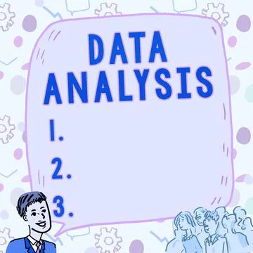 Handwriting text Data Analysis. Word Written on Translate numbers to Analytical Illustrazione stock