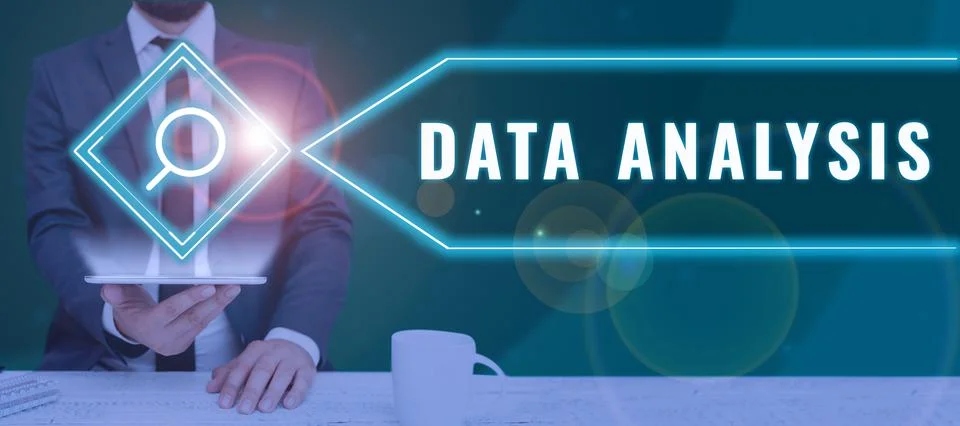 Handwriting text Data Analysis. Word for Translate numbers to Analytical Stock Photos