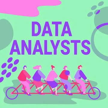 Handwriting text Data Analysts. Business overview Programmer Design and Create Stockillustratie