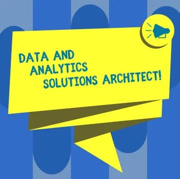 Handwriting text Data And Analytics Solutions Architect. Concept meaning Modern Stock Illustration