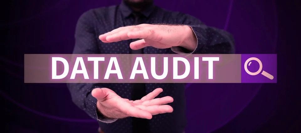 Handwriting text Data Audit. Internet Concept auditing of data to assess its Stock Photos