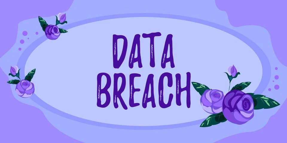 Handwriting text Data Breach. Conceptual photo unauthorized release of Stock Illustration