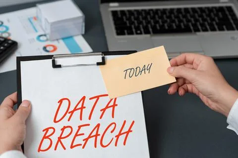 Handwriting text Data Breach. Conceptual photo unauthorized release of Stock Photos