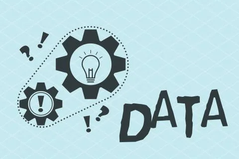 Handwriting text Data. Concept meaning Piece of information Facts and statistics Illustrazione stock