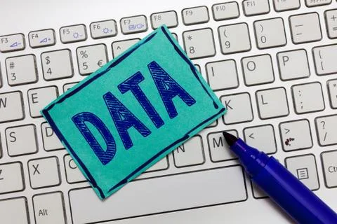 Handwriting text Data. Concept meaning Piece of information Facts and statist Stockfoto's