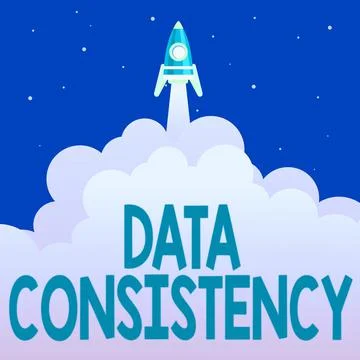 Handwriting text Data Consistency. Business concept data values are the same for Stock Illustration